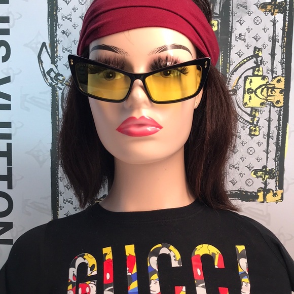 New Authentic Gucci GG626S 002 Sunglasses – Black Frame with Yellow Lenses ✨ - Picture 1 of 16